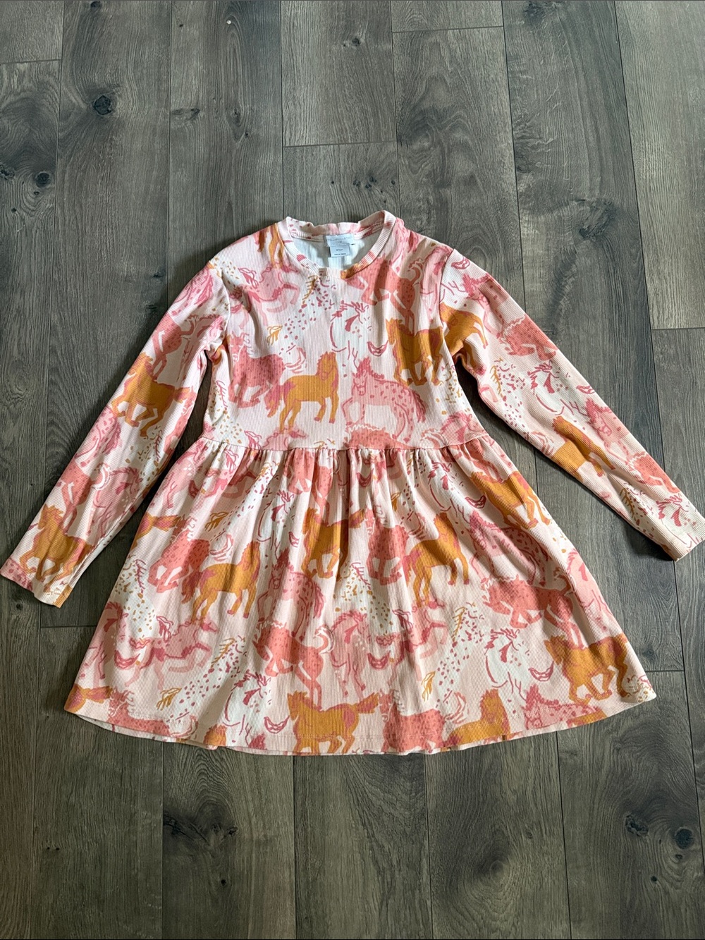 Stella McCartney Pink & Mustard Horses Print Long-Sleeve Dress